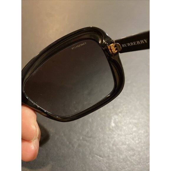 Burberry B 4173 Sunglasses 3001/11 58-15 135 2N Polished Black Plaid/Gradient - Picture 10 of 11